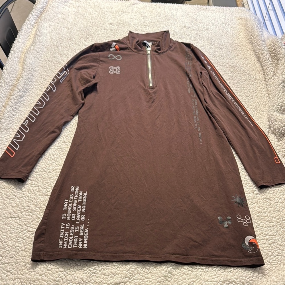 POSTER GIRL Brown Long Sleeve Dress